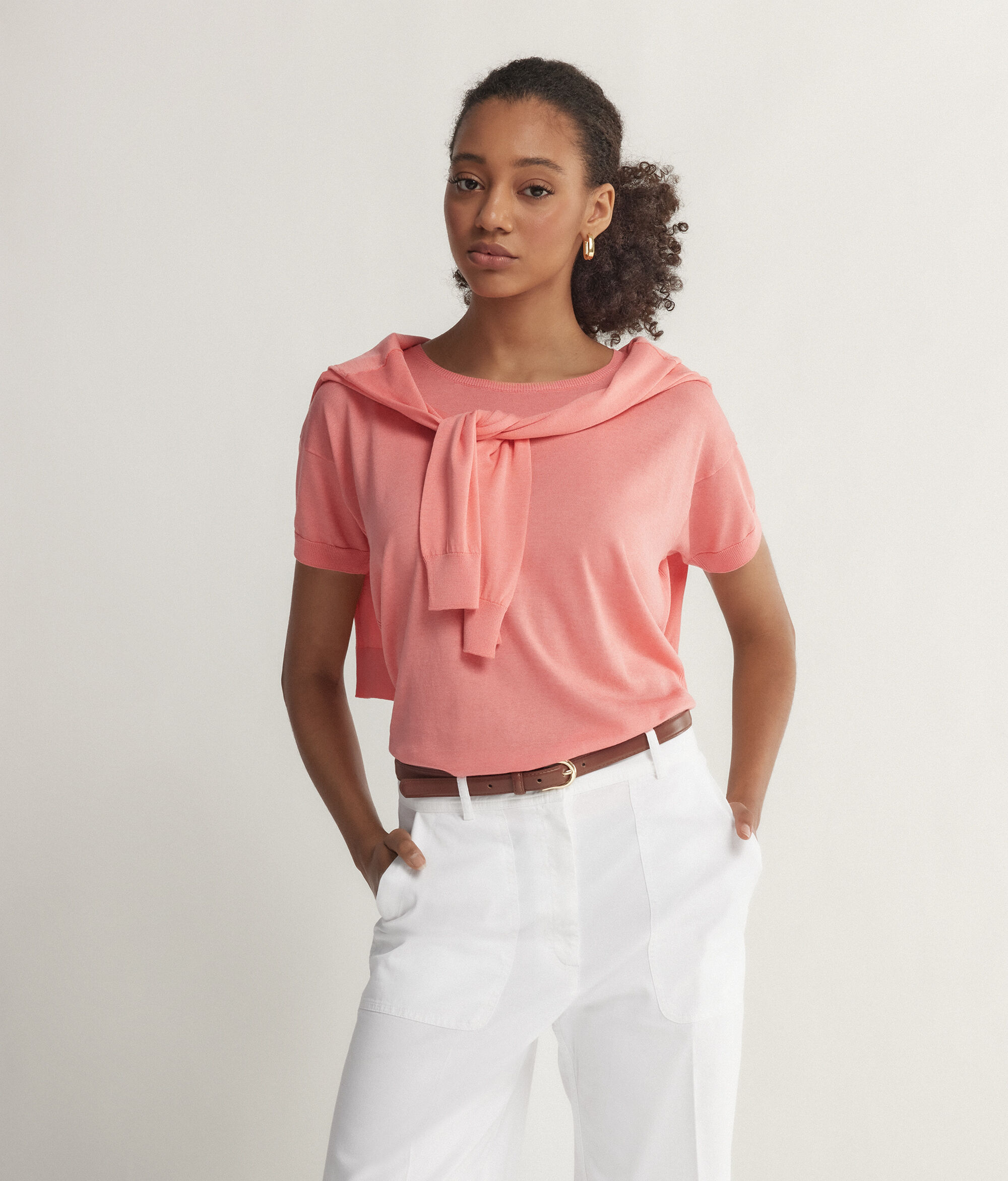 Maglia Girocollo in Seta e Cotone