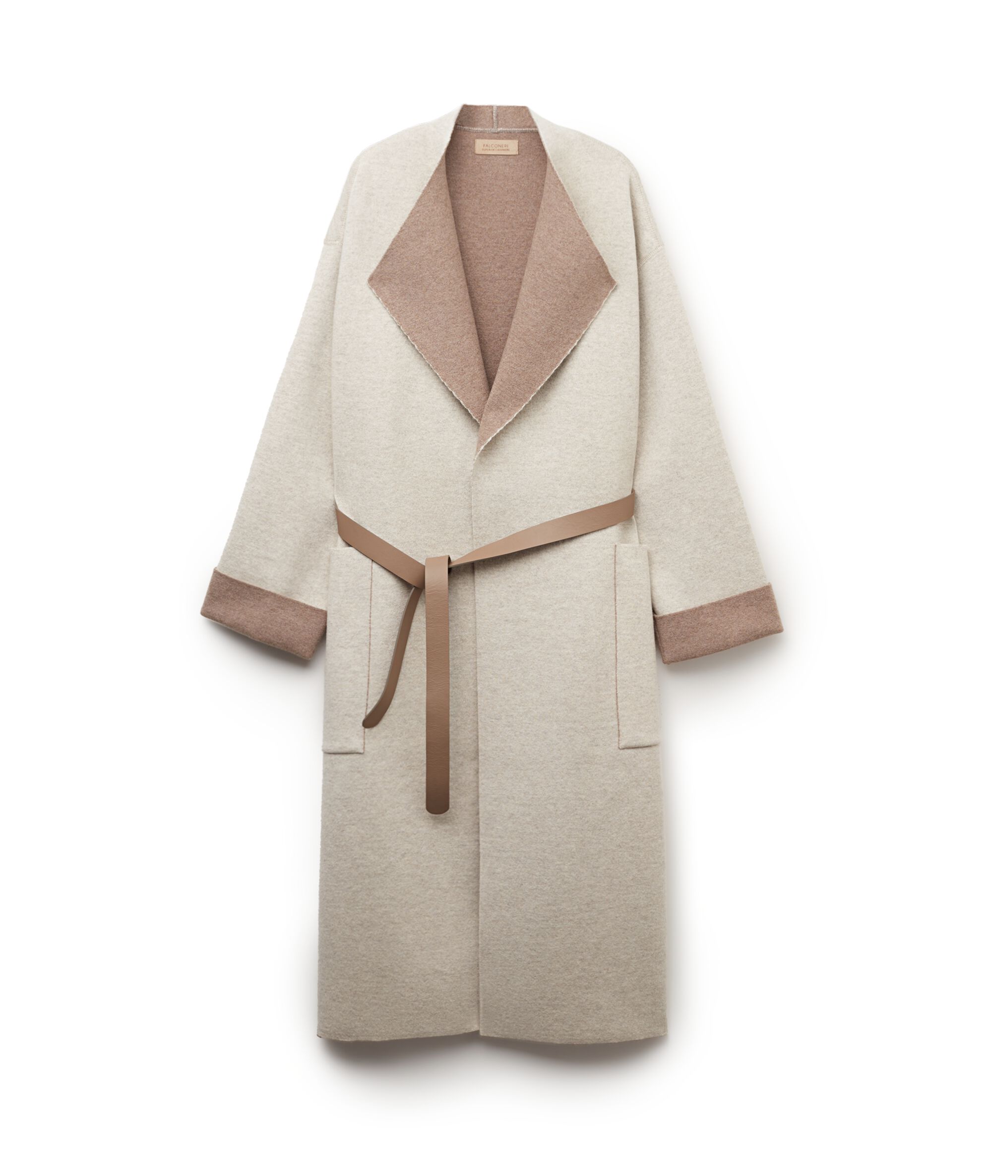 Cappotto Lungo con Spacchi in Cashmere