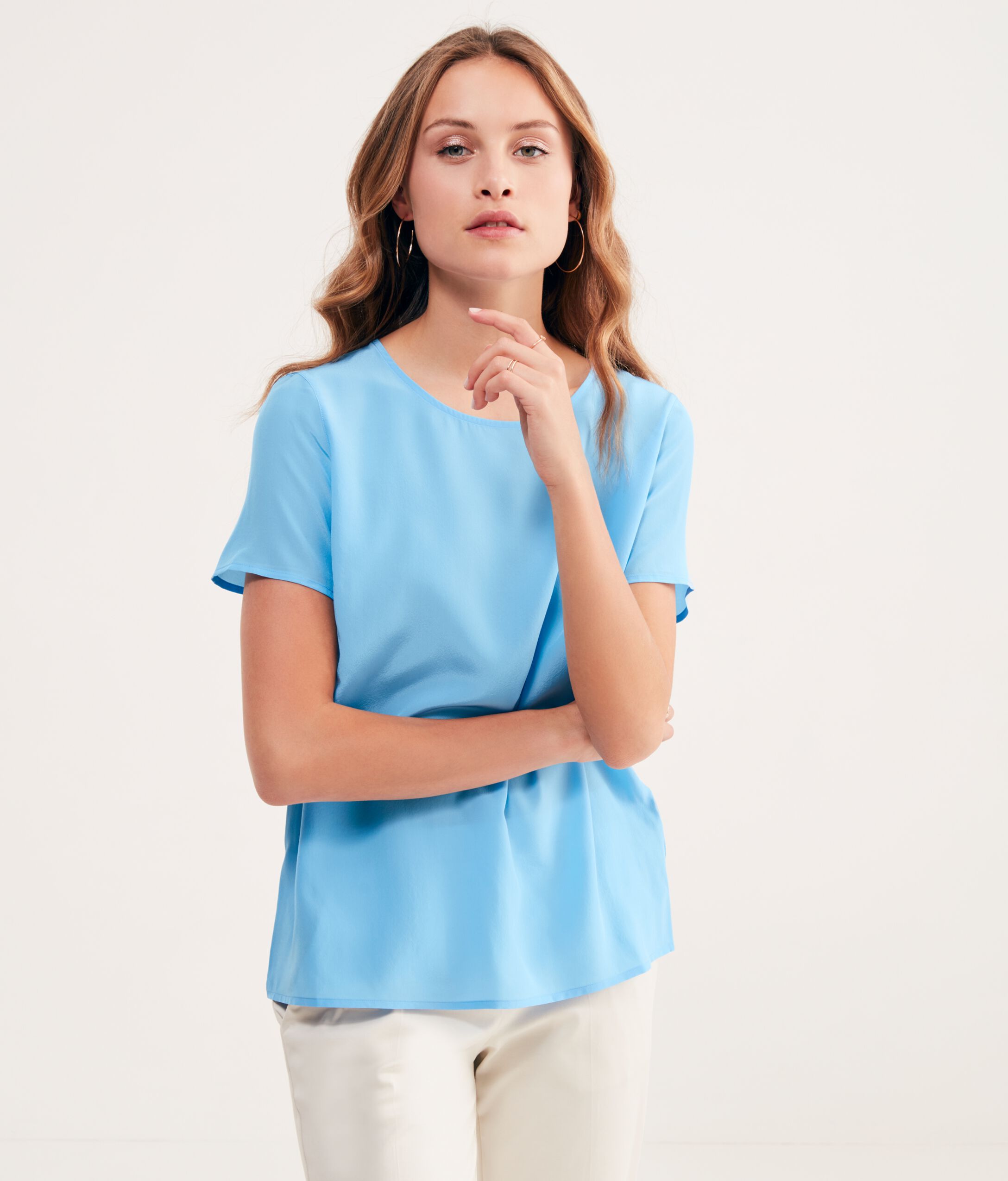 T-shirt Girocollo in Seta