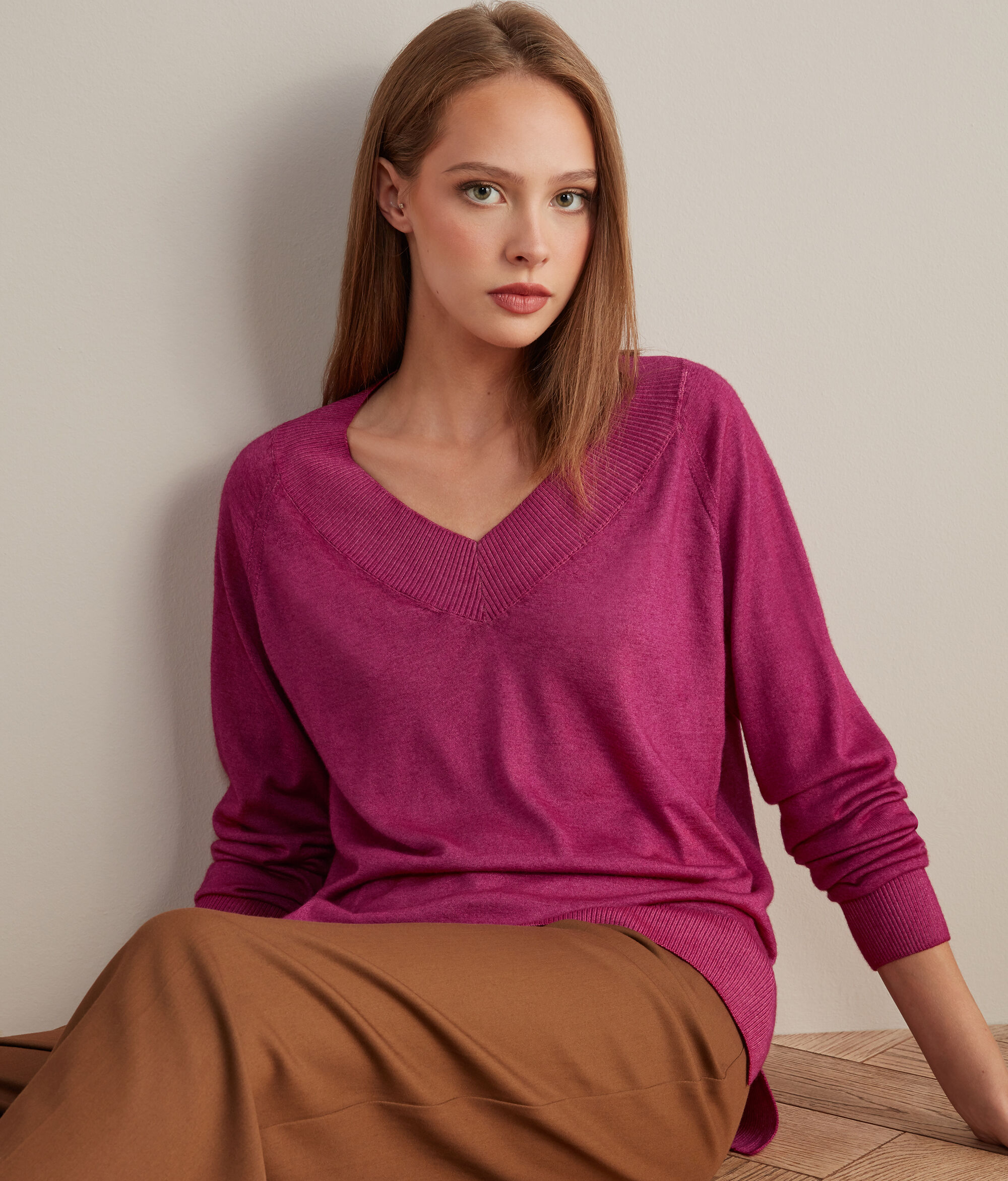 Maglia Scollo V in Cashmere Ultrafine
