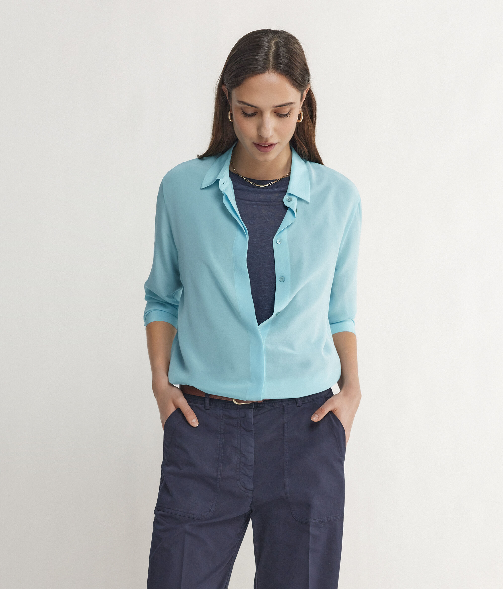 Camicia in Seta con Colletto