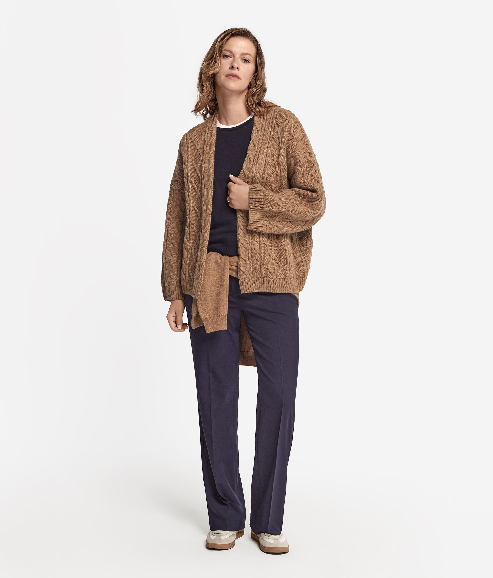 Cappa con Trama a Trecce Diverse in Cashmere
