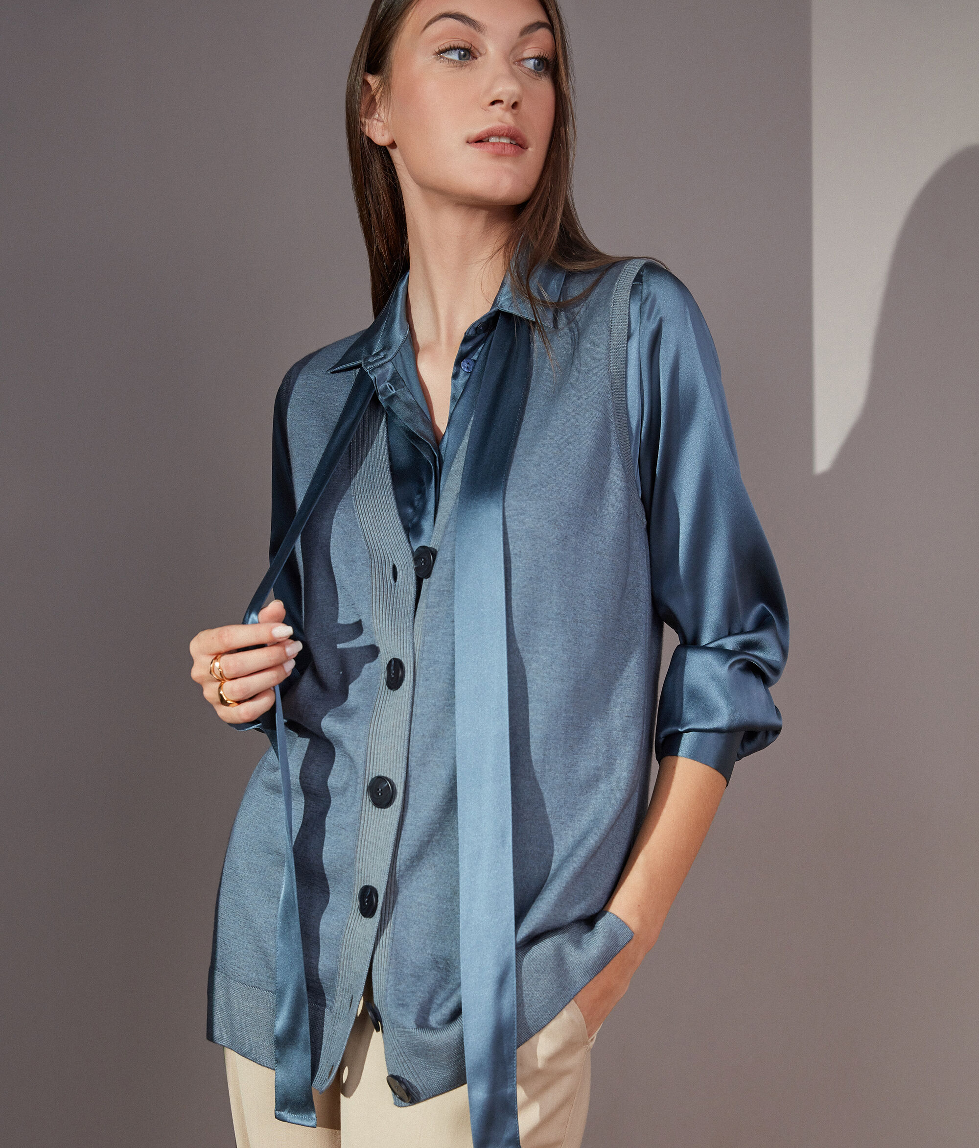 Gilet sans manches en cachemire ultra-léger