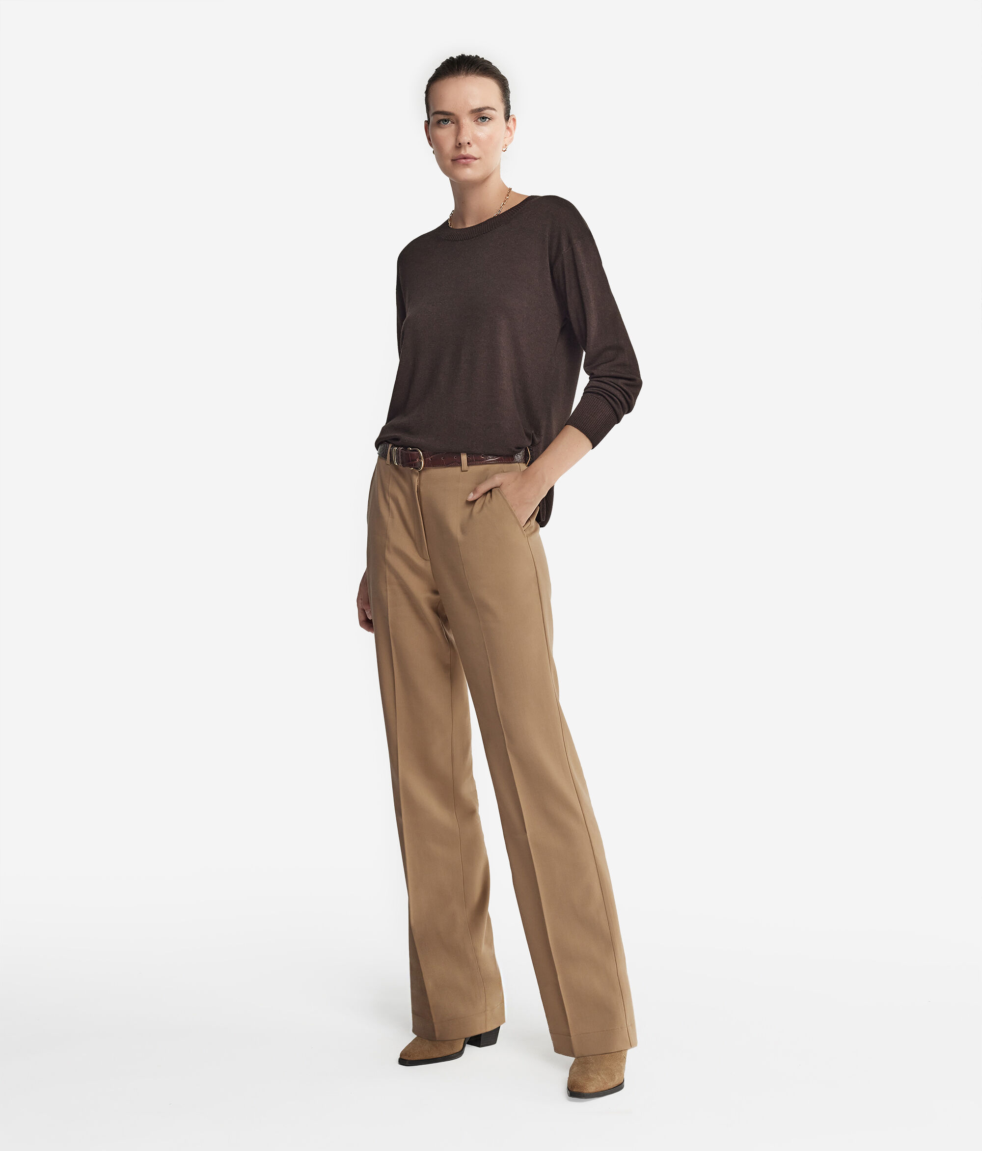 Maglia Girocollo in Cashmere con spacchi