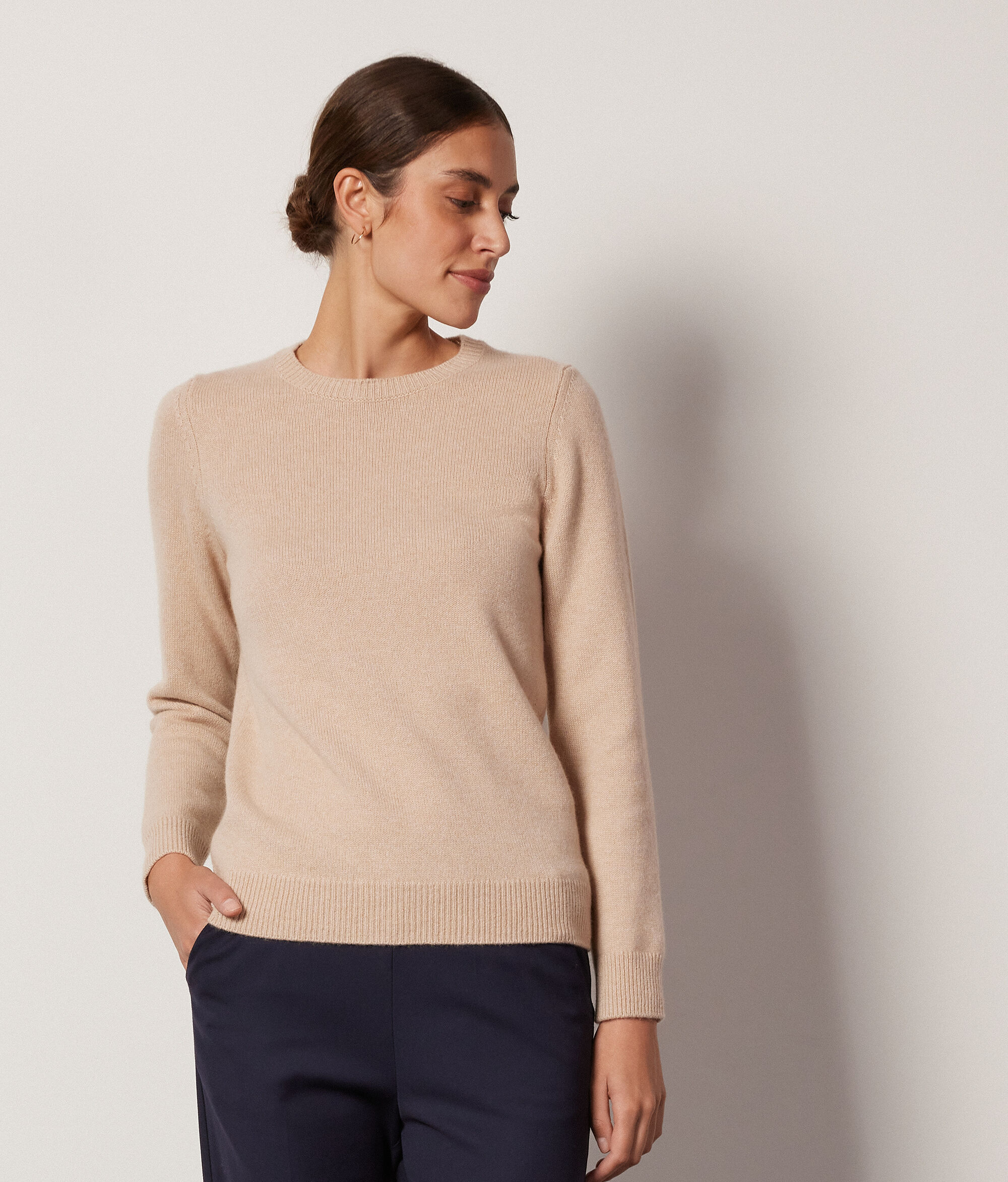 Pull à col rond en cachemire ultra-doux