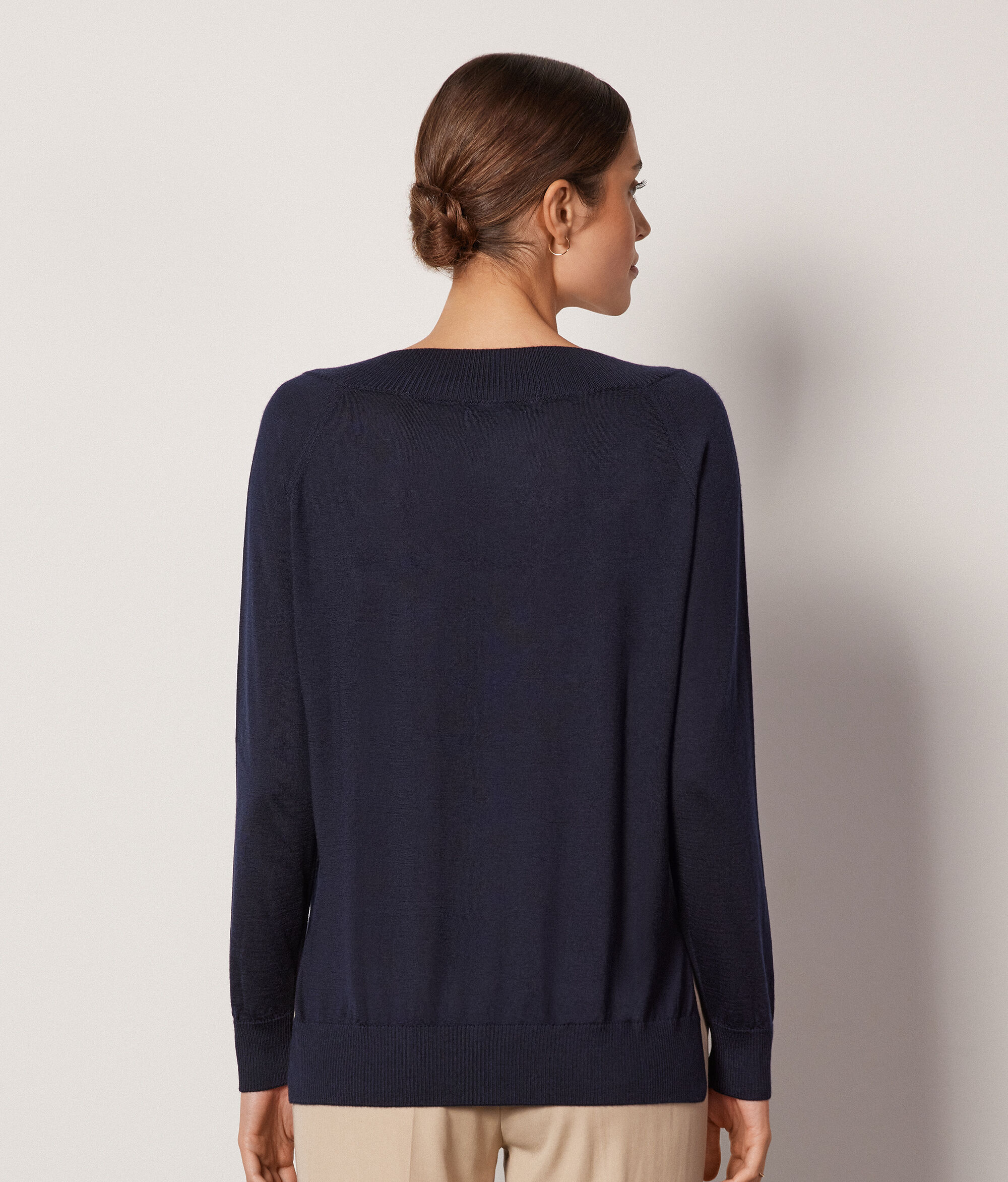 Pull à col V en cachemire ultra-fin