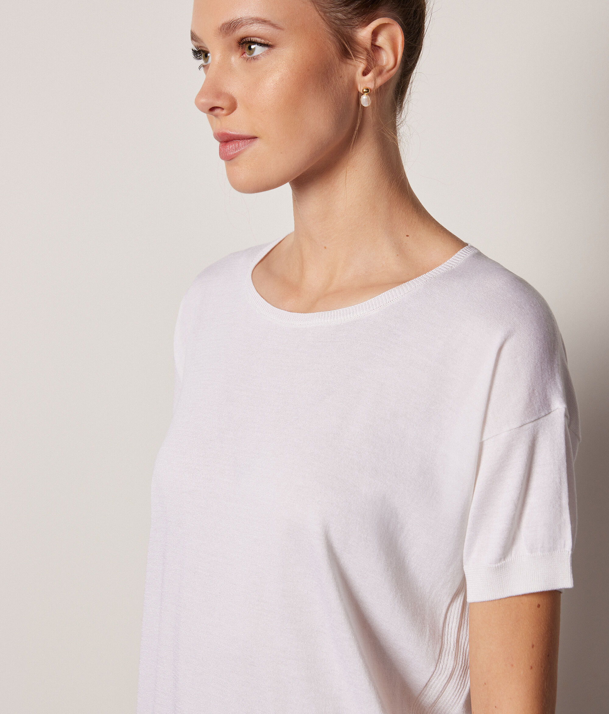 Maglia Girocollo in Seta e Cotone