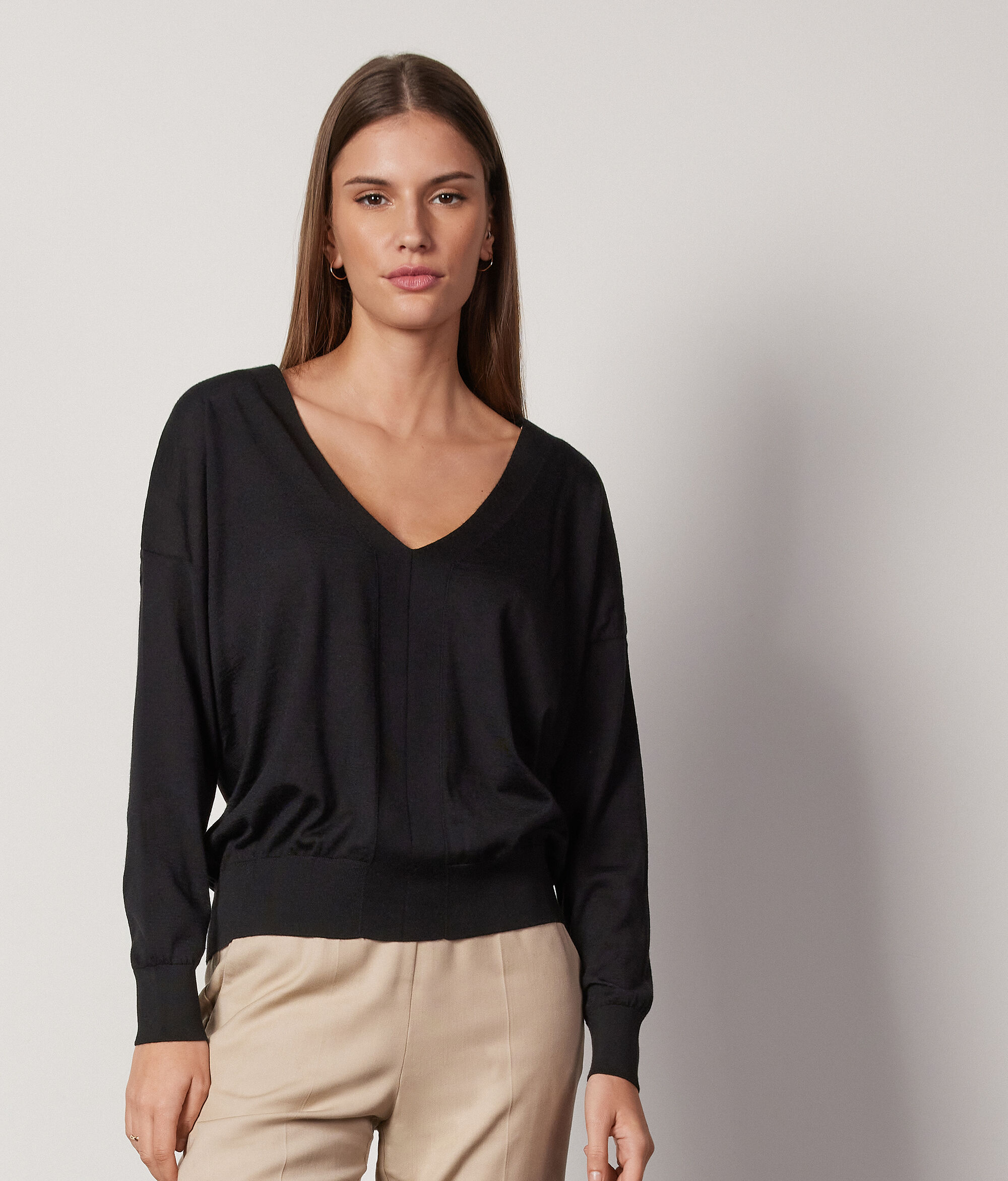 Pull à col V en cachemire ultra-fin