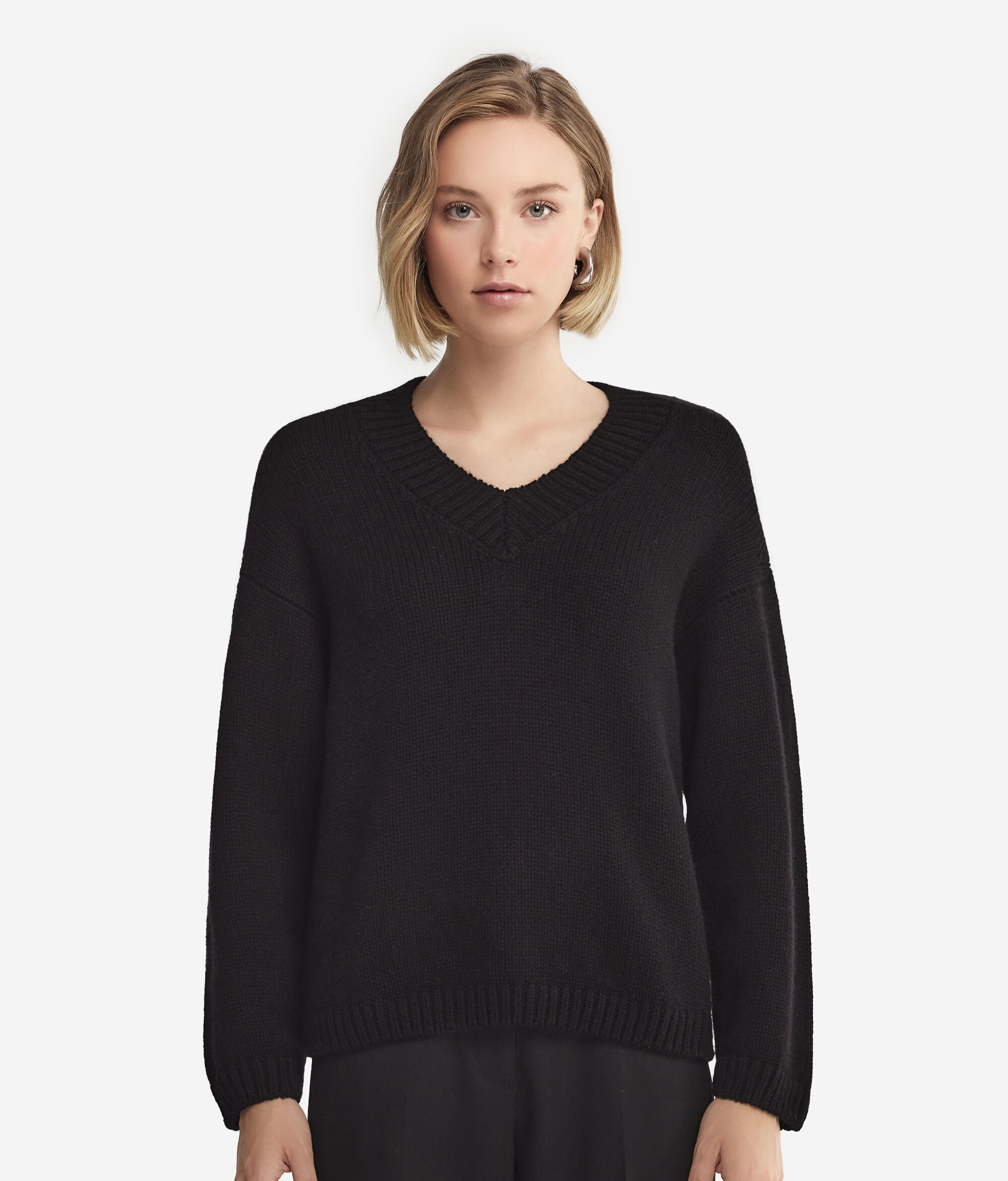Maglia Scollo a V in Cashmere Ultrasoft Tricot