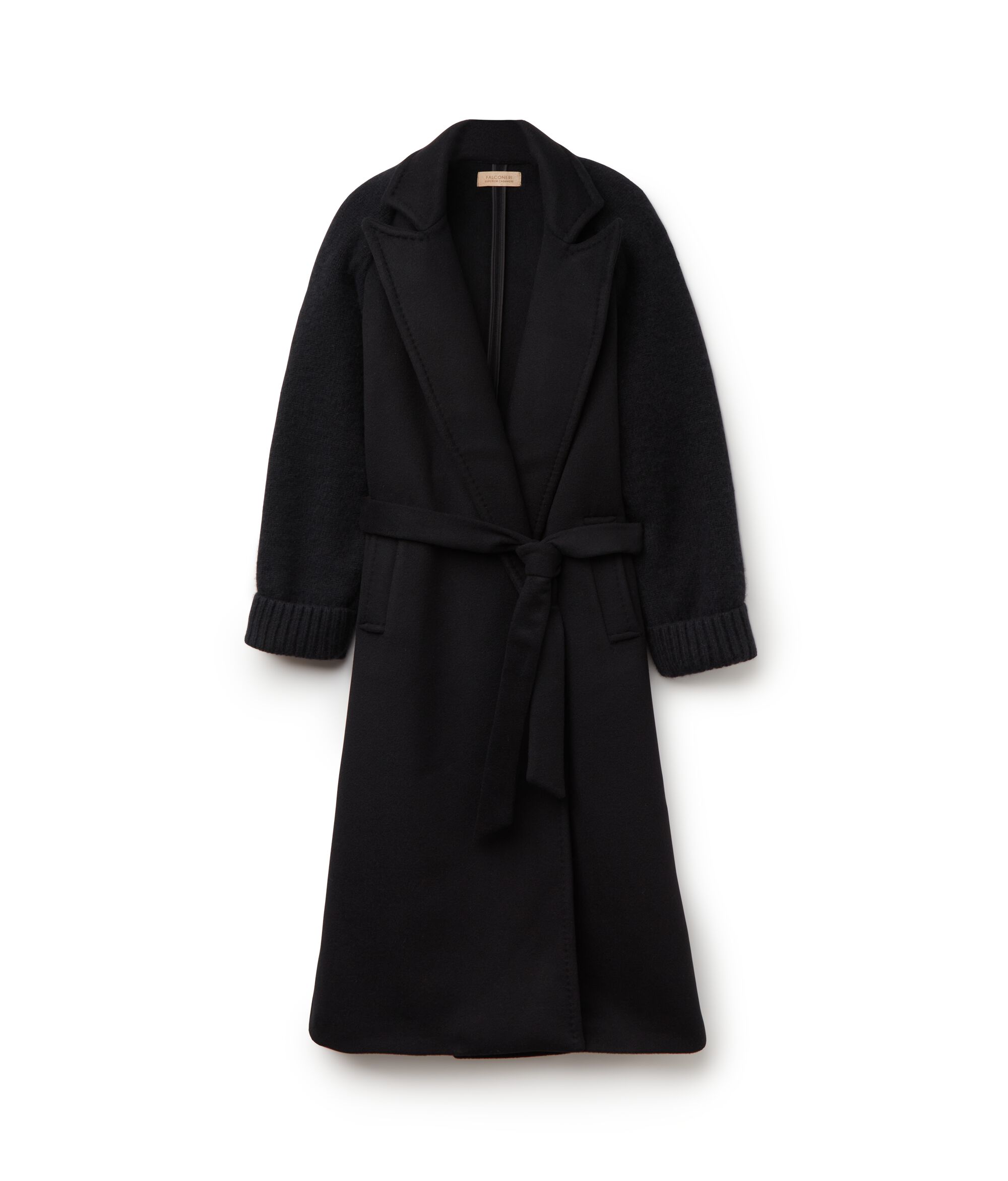 Cappotto in Cashmere con Manica in Maglia