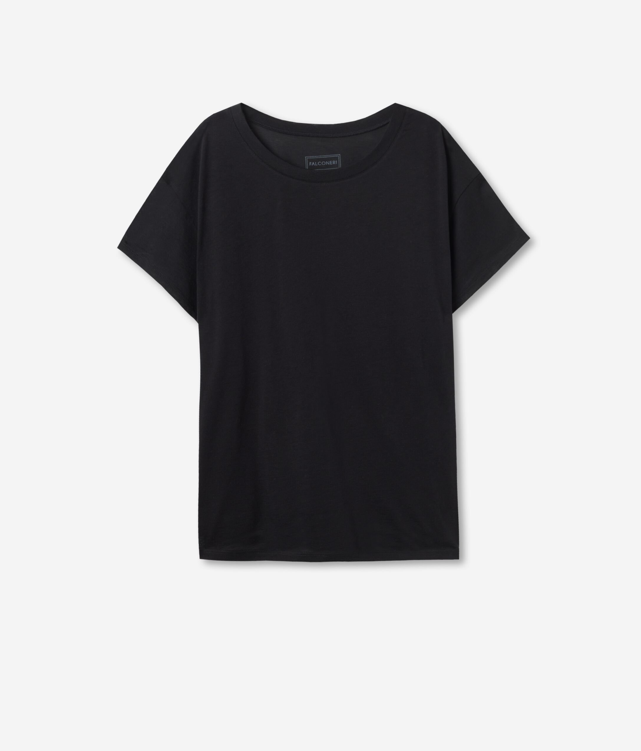 T-shirt à col rond et soie fraîche