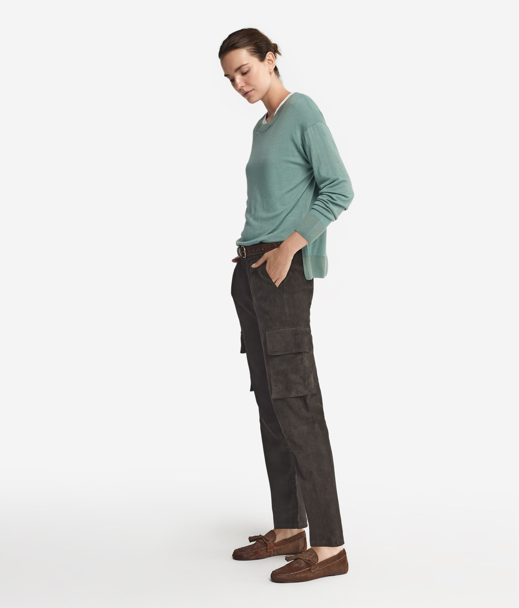 Maglia Girocollo in Cashmere con spacchi