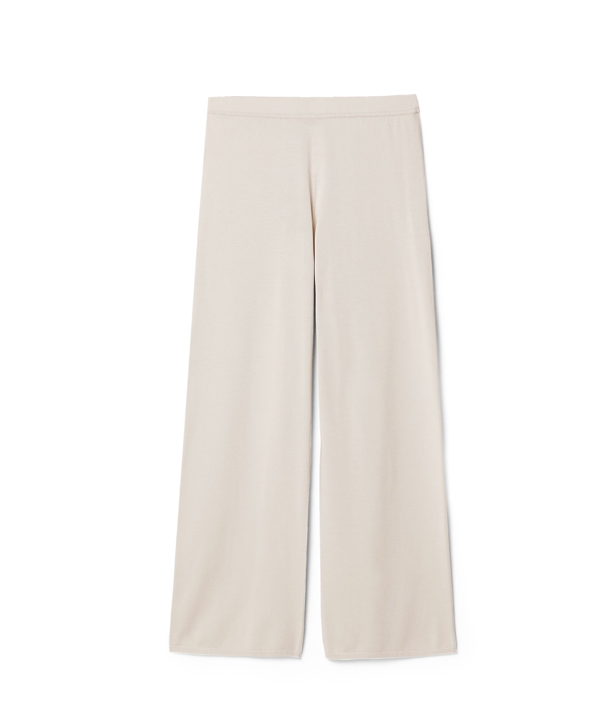 Silk and Cotton Palazzo Trousers Colore Salt