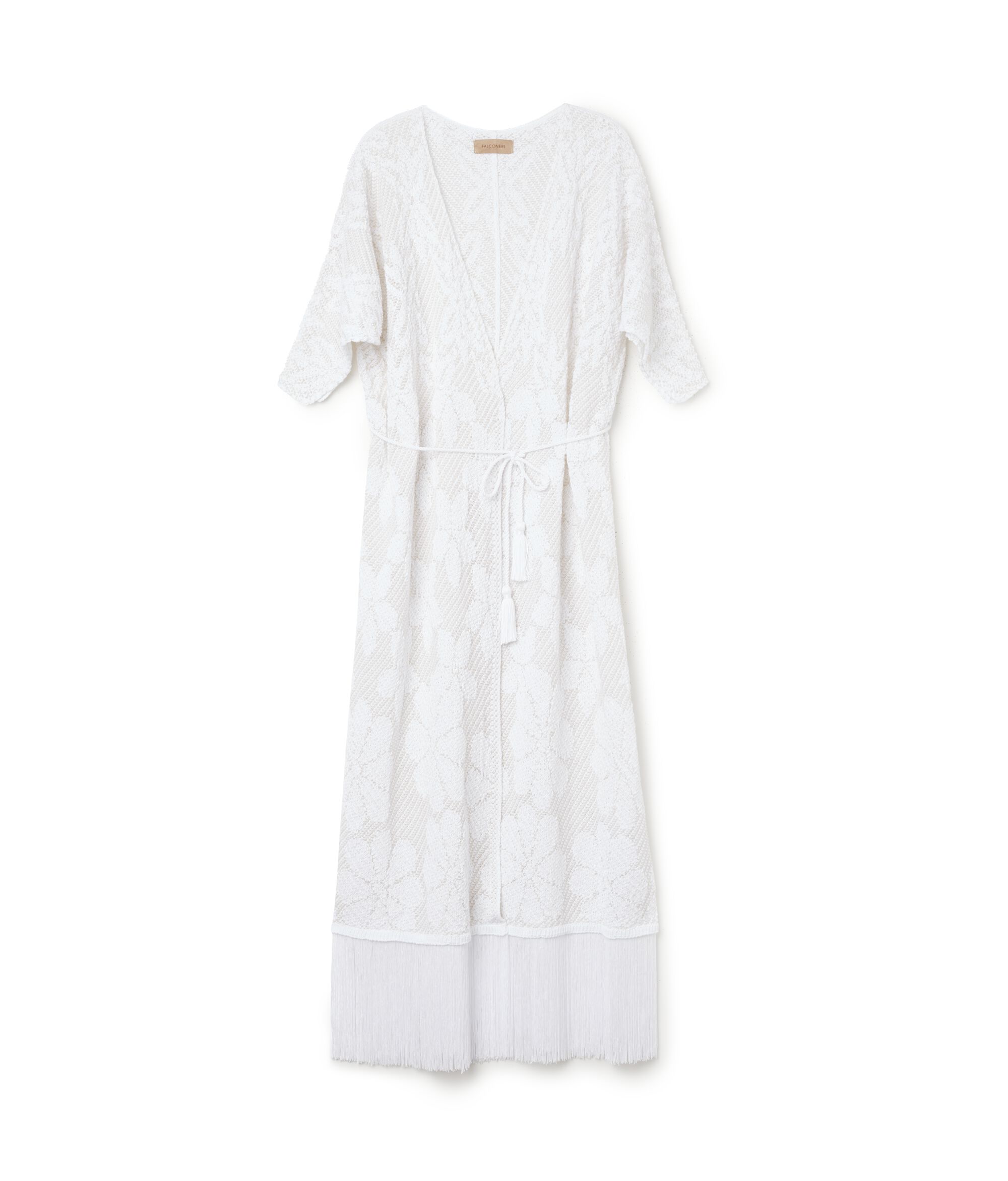 Floral Jacquard Crossover Dress