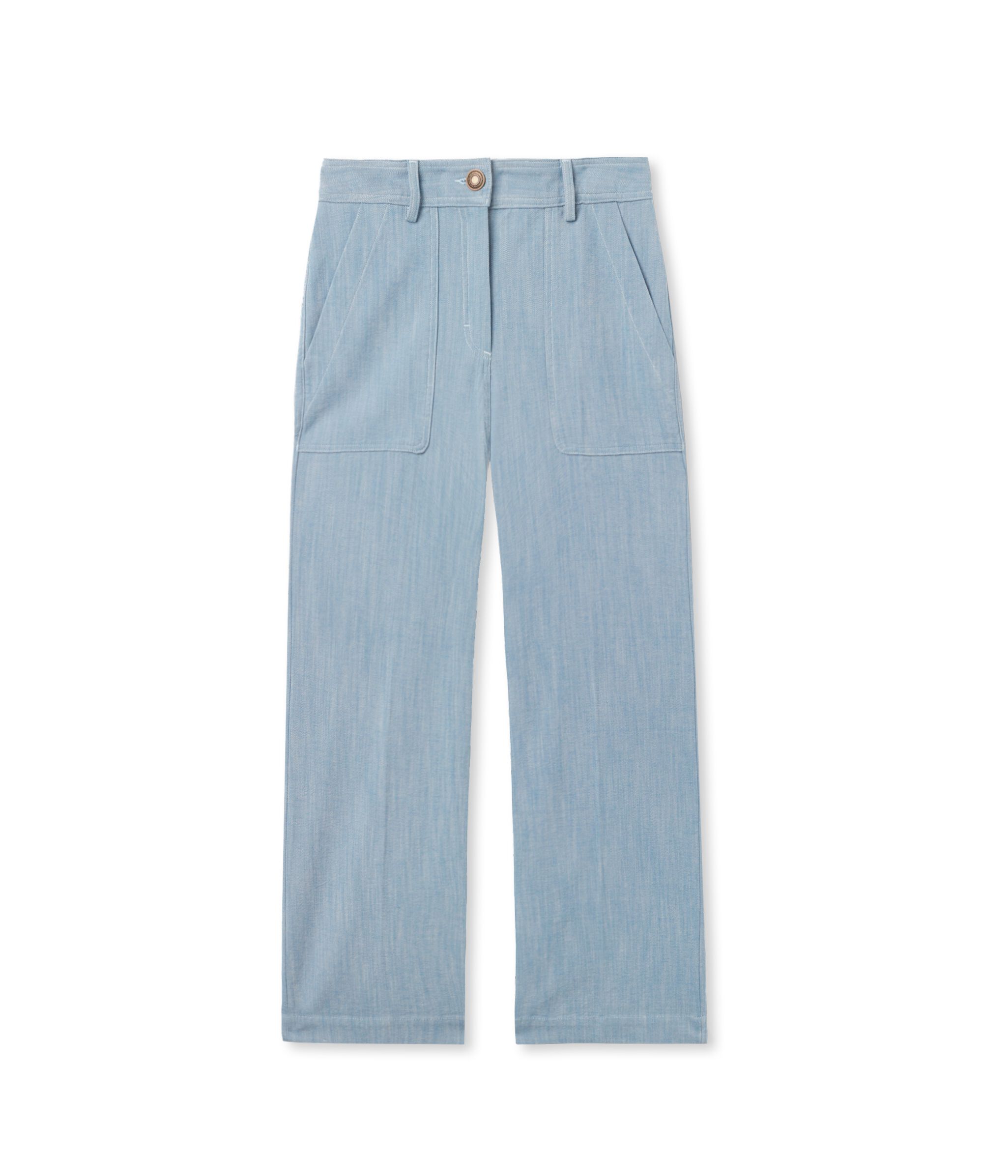 Pantalone Denim Tasche Applicate