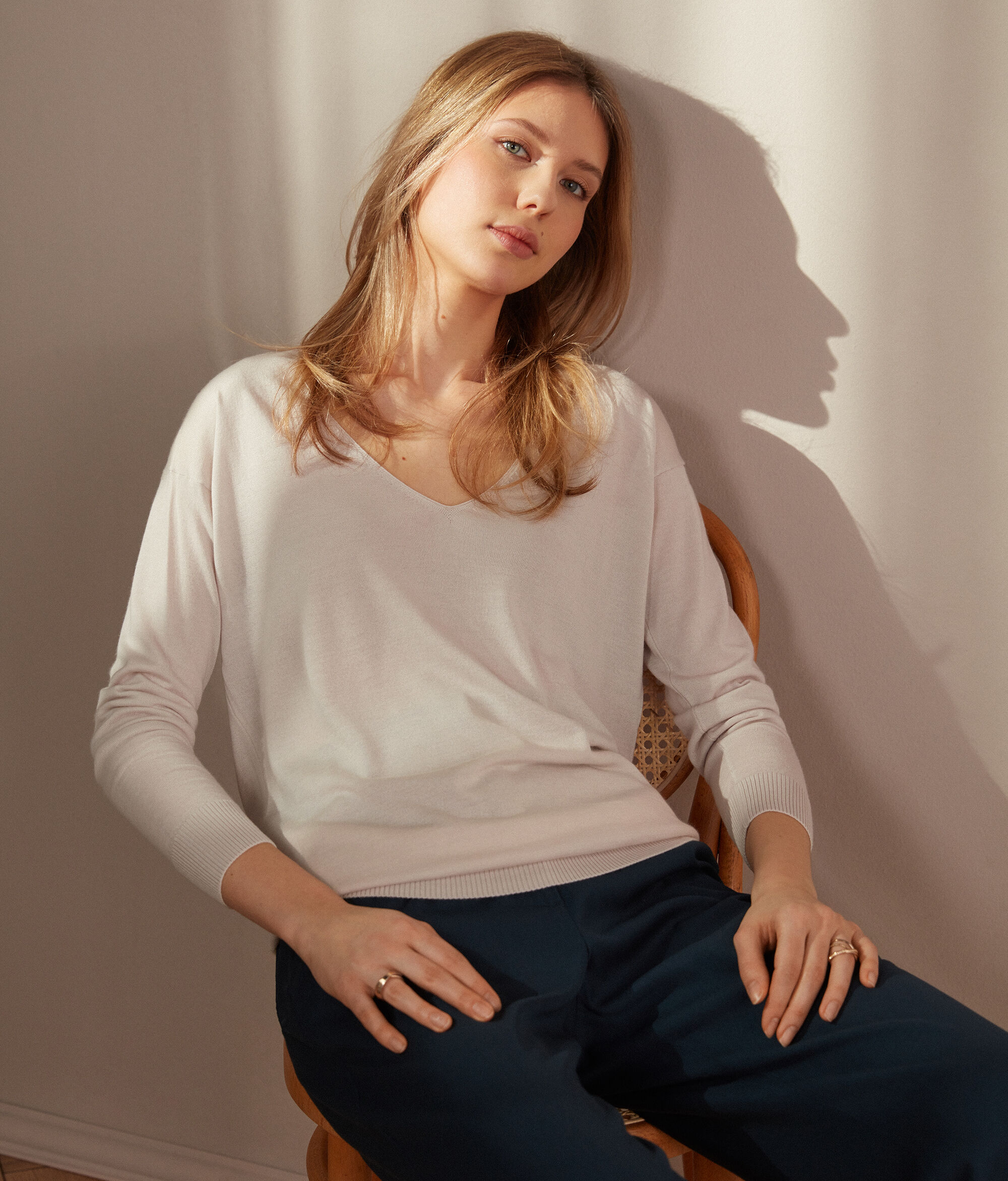 V-neck Maxi Sweater in Cashmere Ultrafine