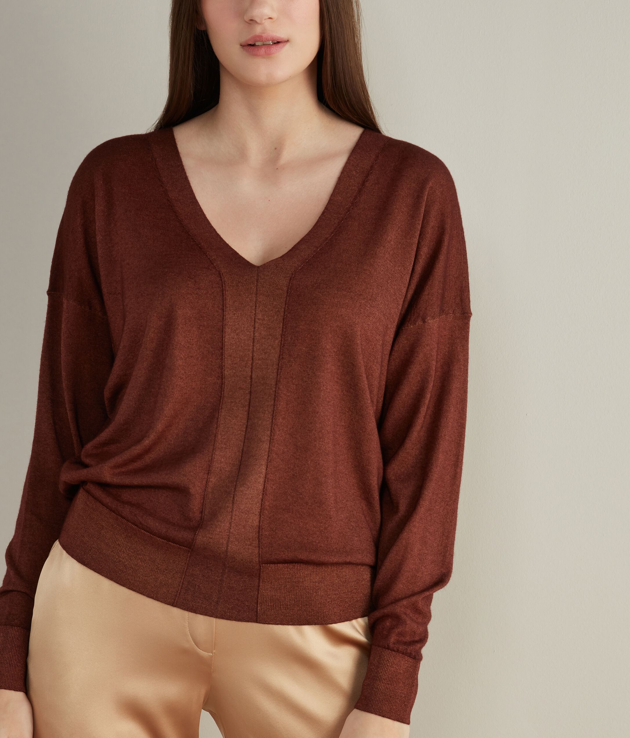 Ultrafine Cashmere Oversized V-Neck Sweater