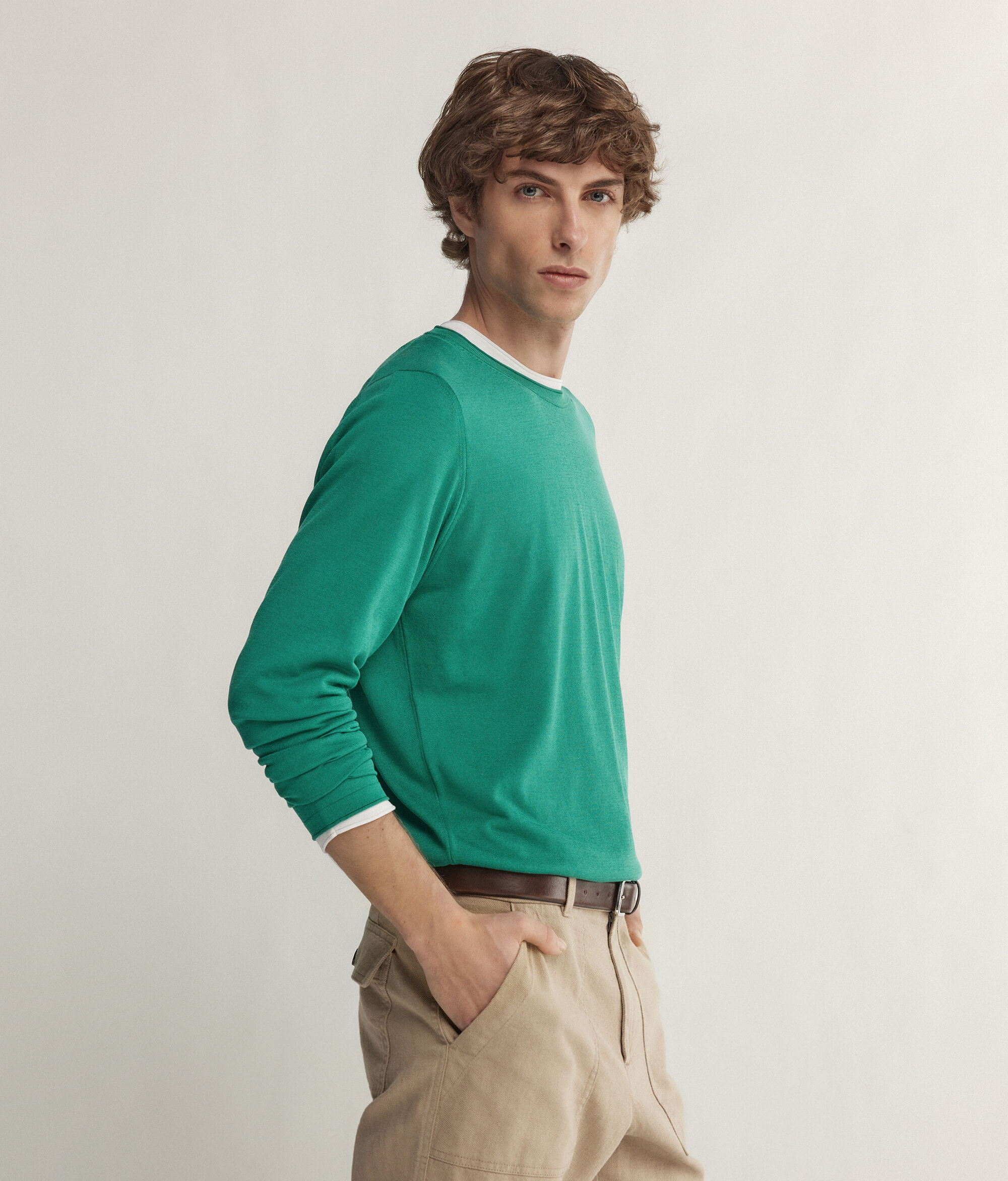 Maglia Girocollo in Seta e Cotone