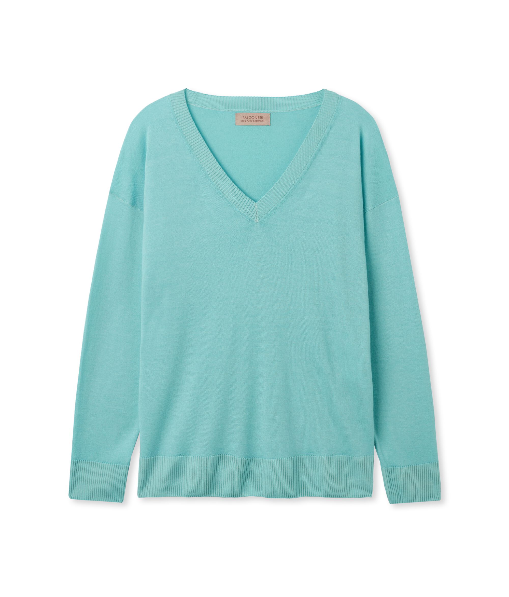 Maglia a scollo a V in Cashmere con spacchi