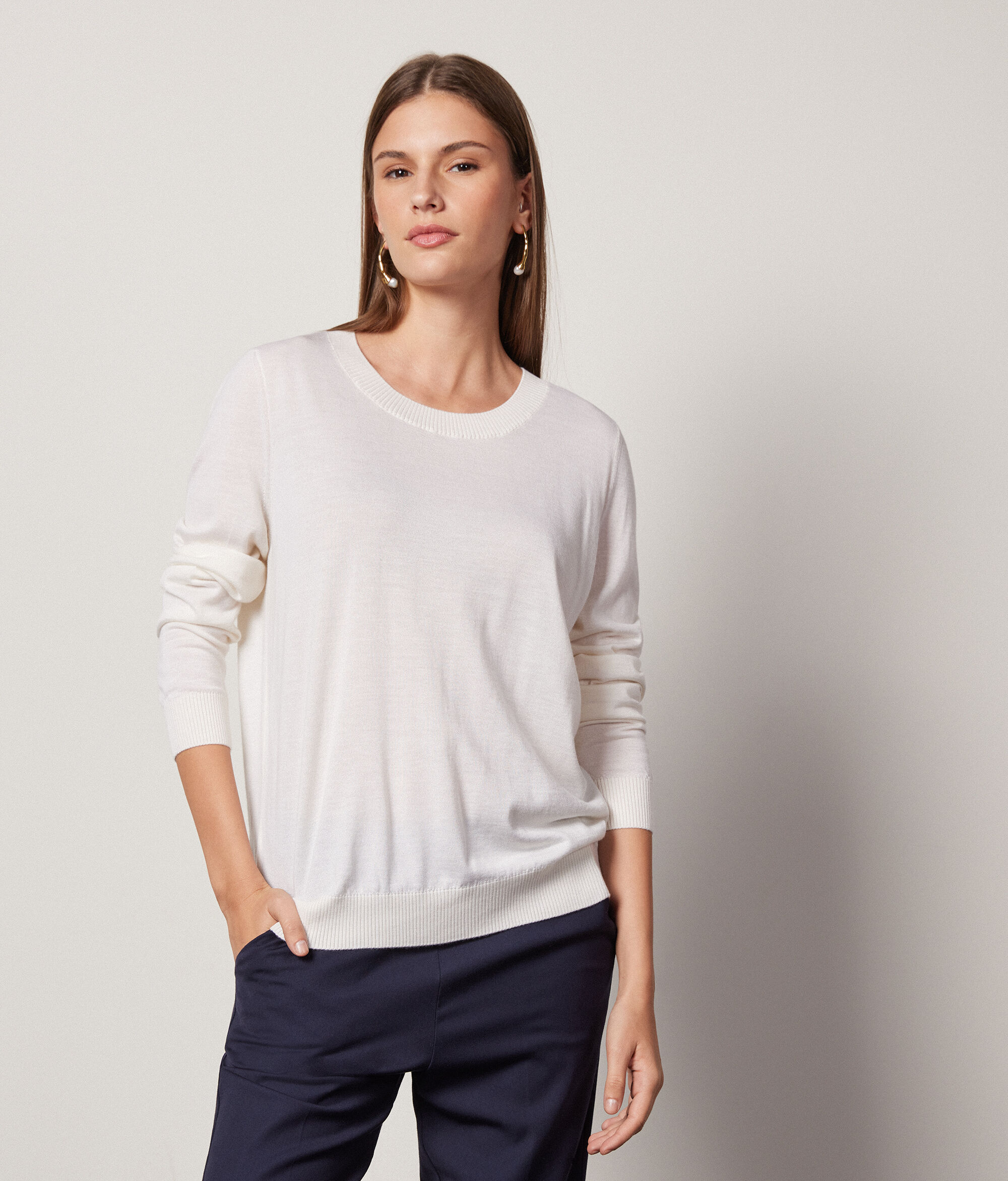 Μπλούζα με Στρογγυλή Λαιμόκοψη από Ultrafine Cashmere
