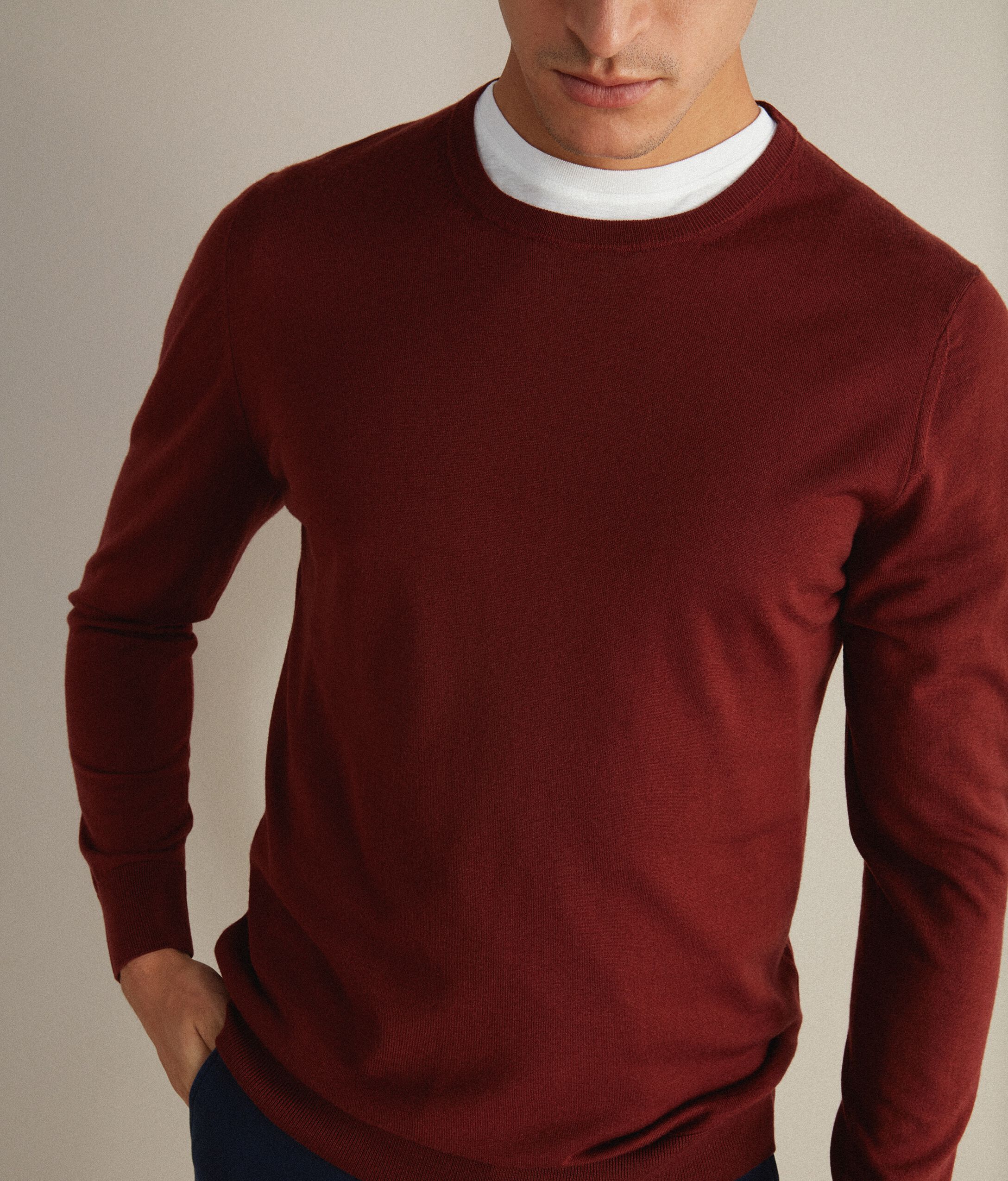 Round Neck Merino Wool Jumper