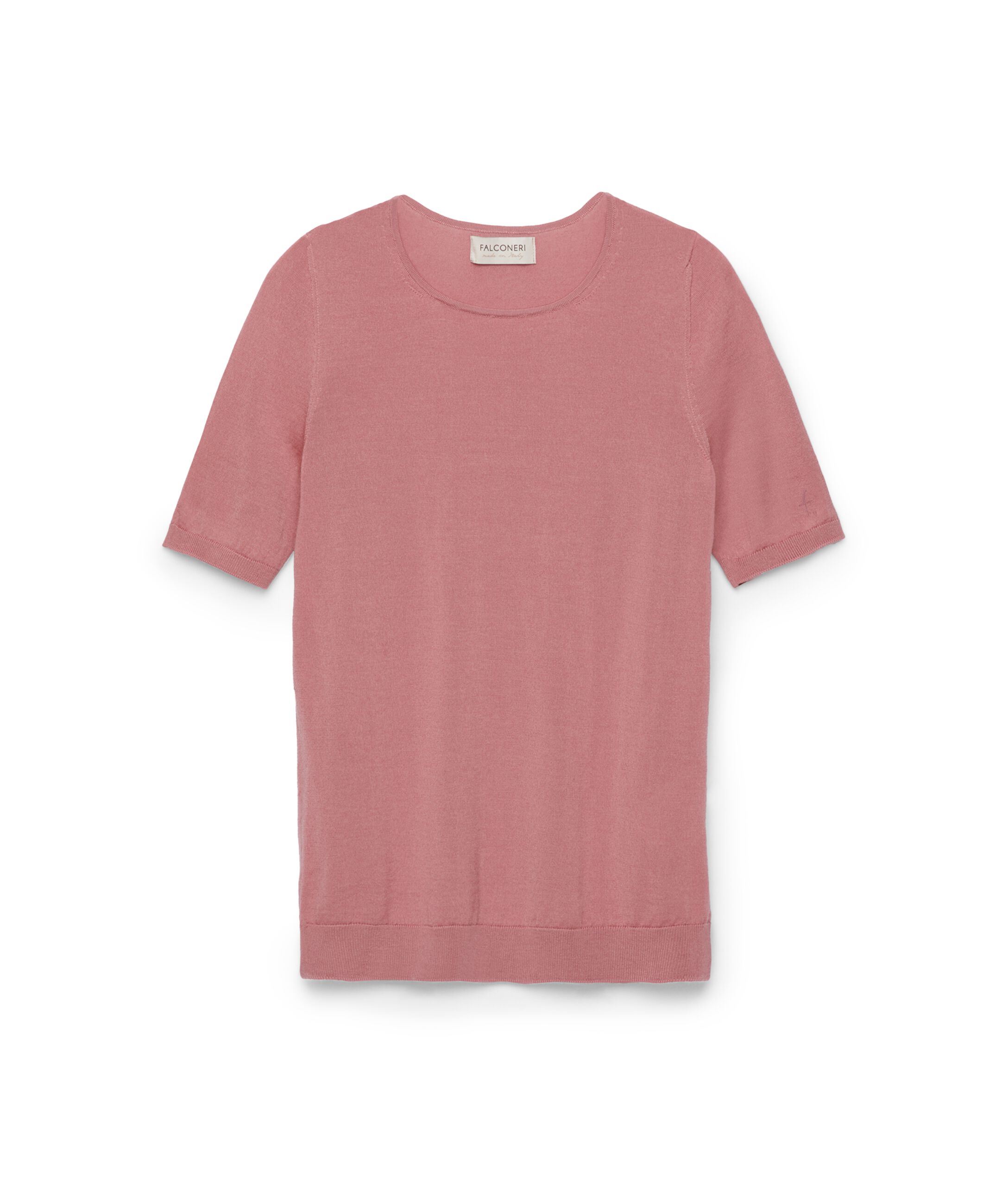 Κοντομάνικη Μπλούζα με Στρογγυλή Λαιμόκοψη από Ultrafine Cashmere