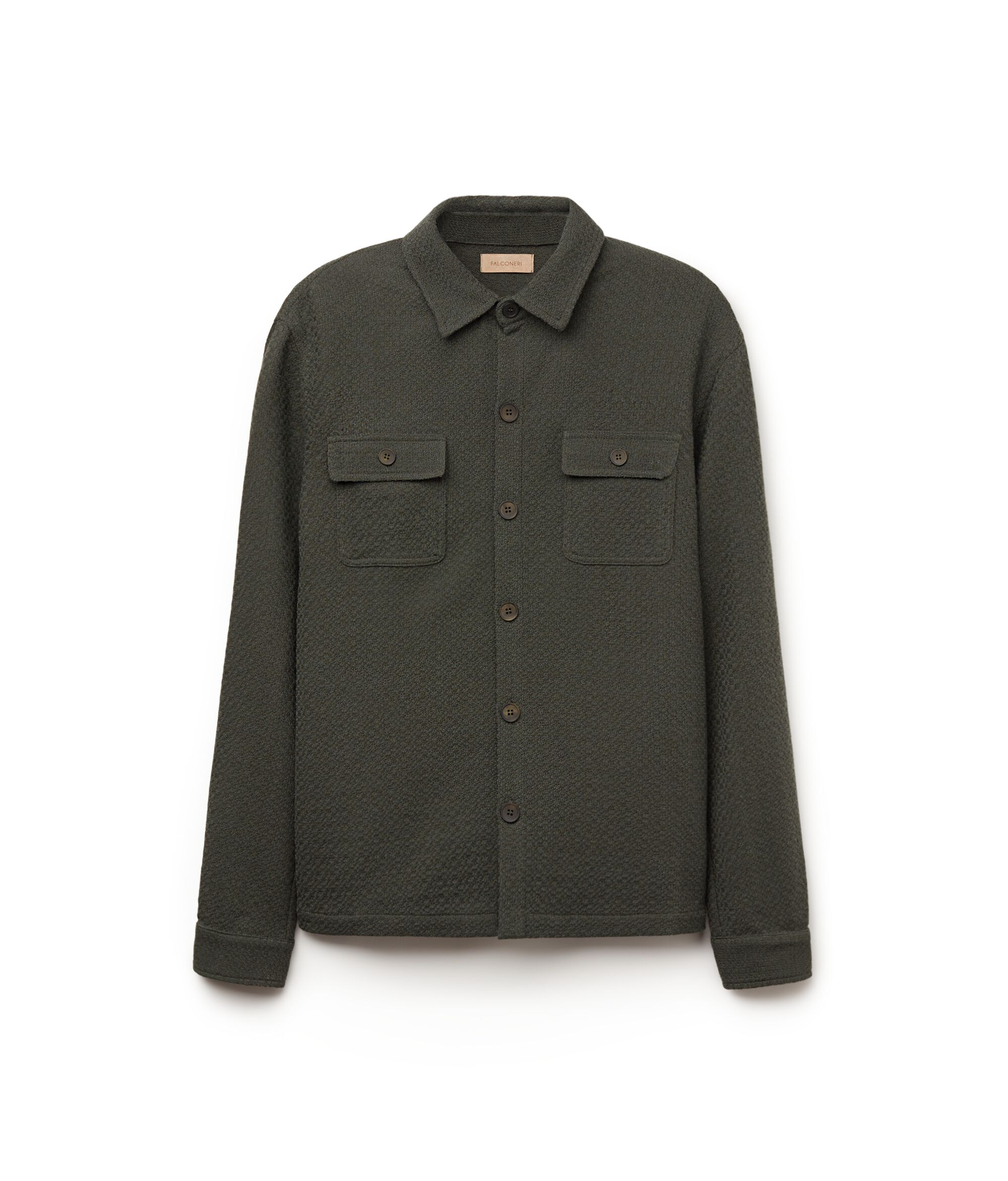 Giacca Camicia Goffrata in Jersey di Lana