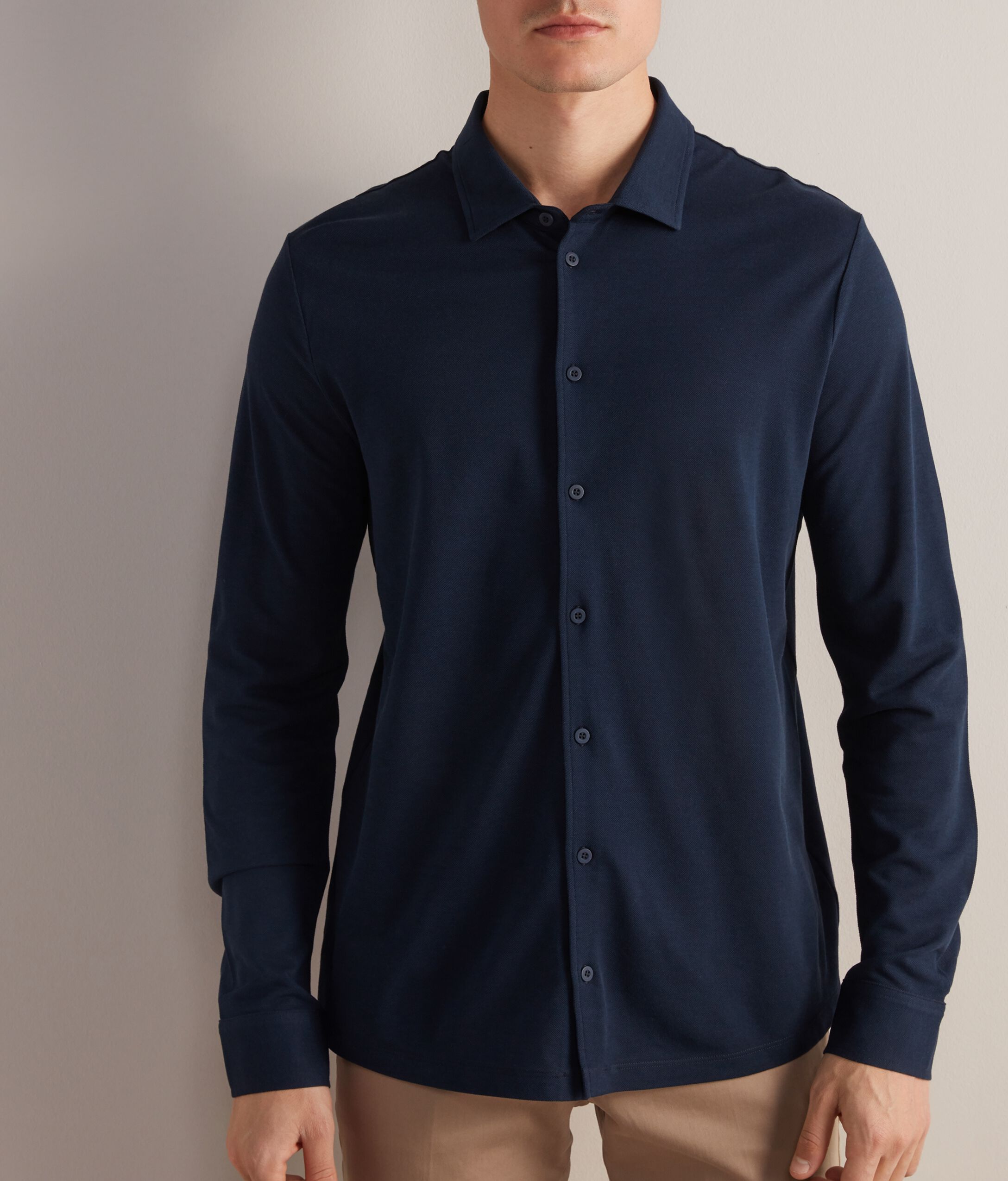 Camicia Piquet in Cotone e Seta