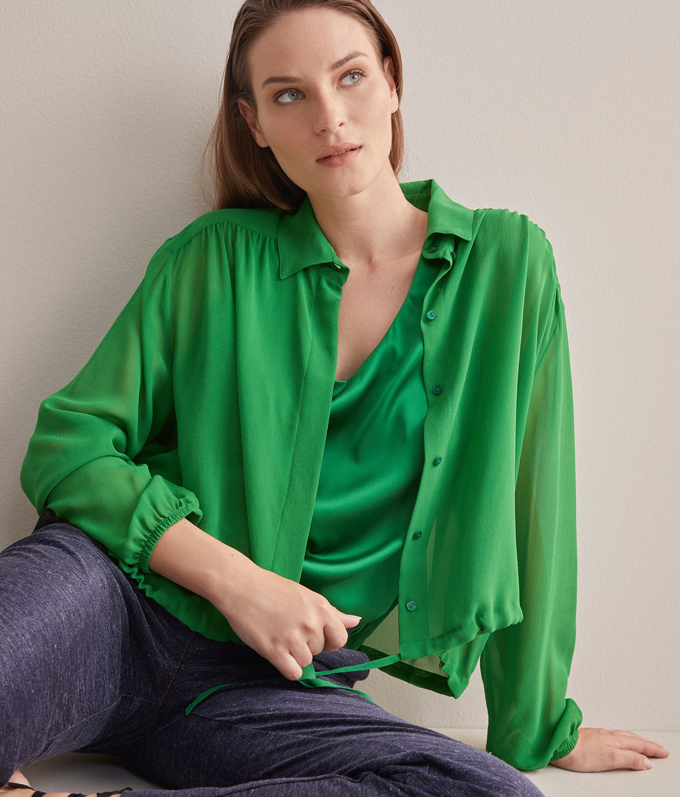 Camicia in Georgette con Coulisse