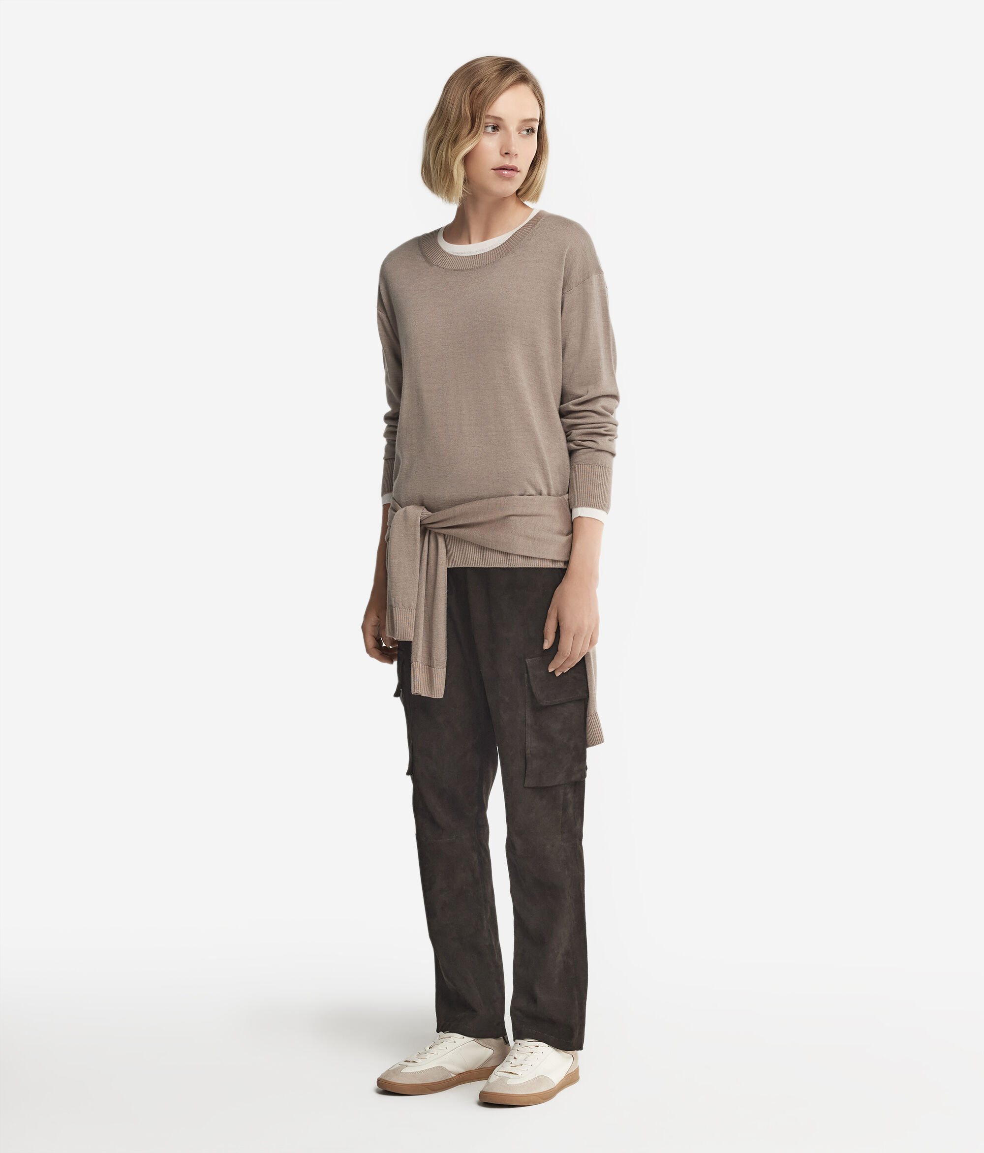 Maglia Girocollo in Cashmere con spacchi