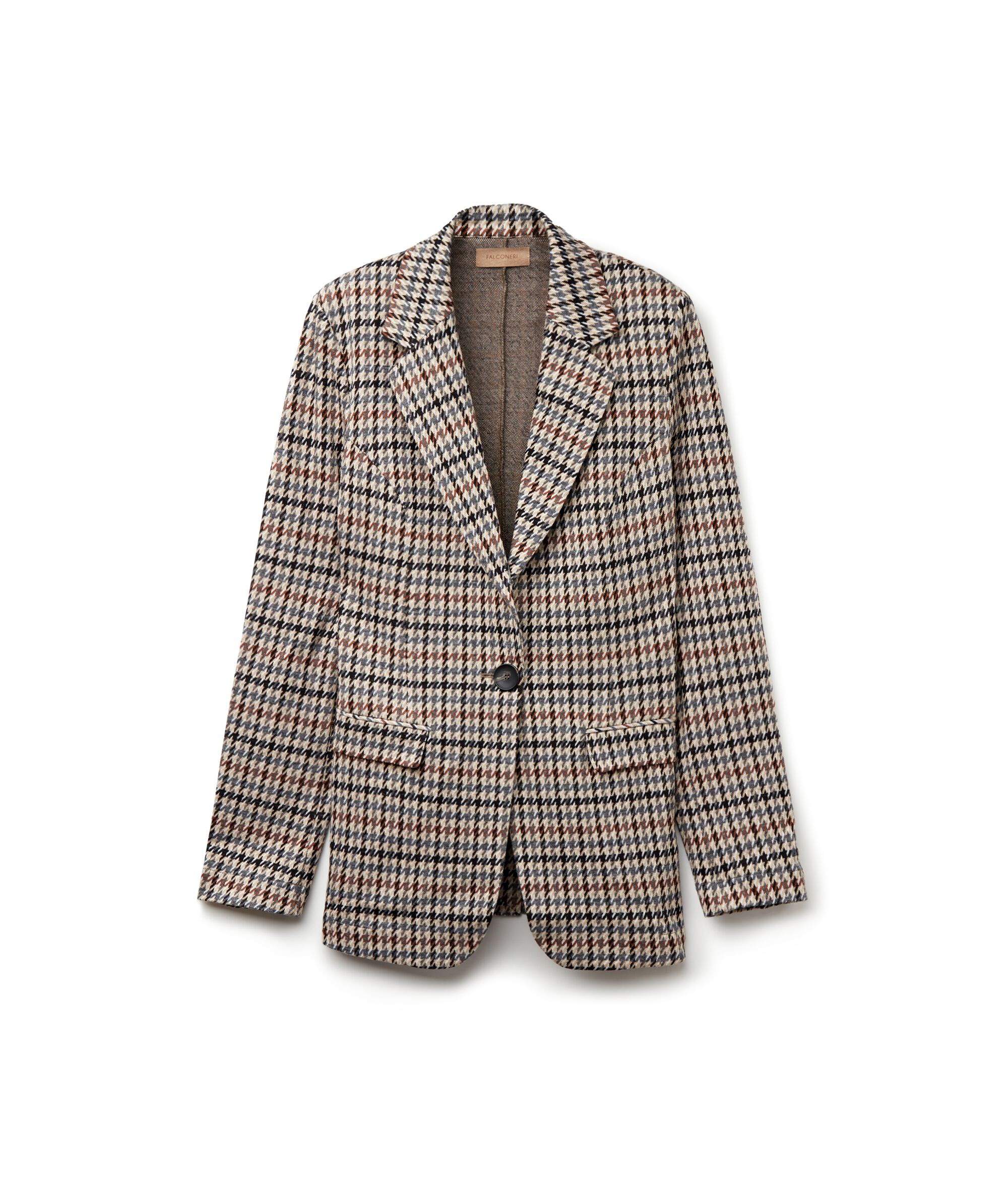 Giacca Pied de Poule in Cotone e Lana