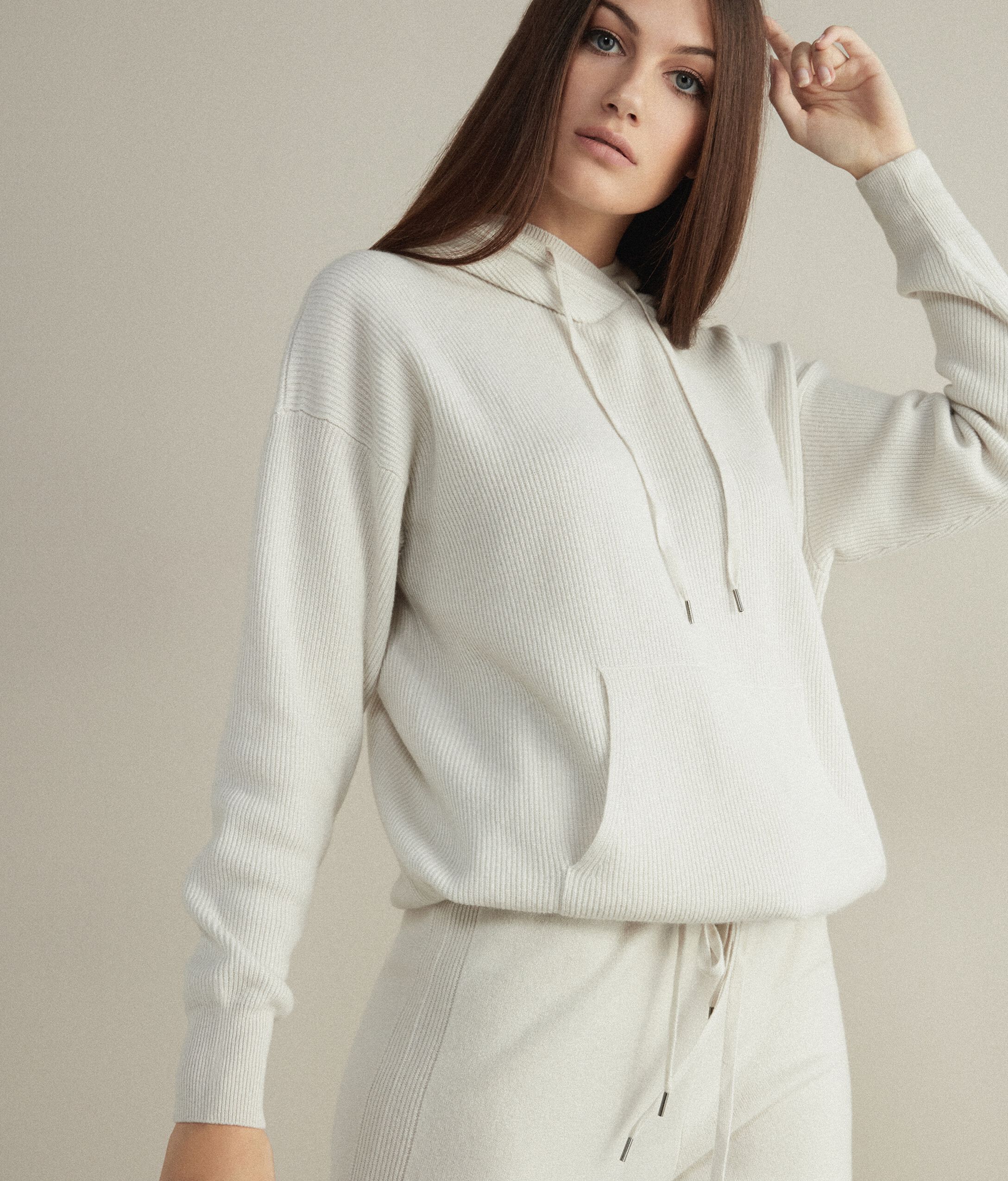 Felpa in Cashmere Ultrasoft con Cappuccio
